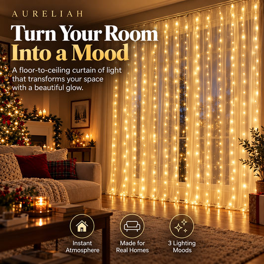 LED Curtain Lights for a Cozy Christmas