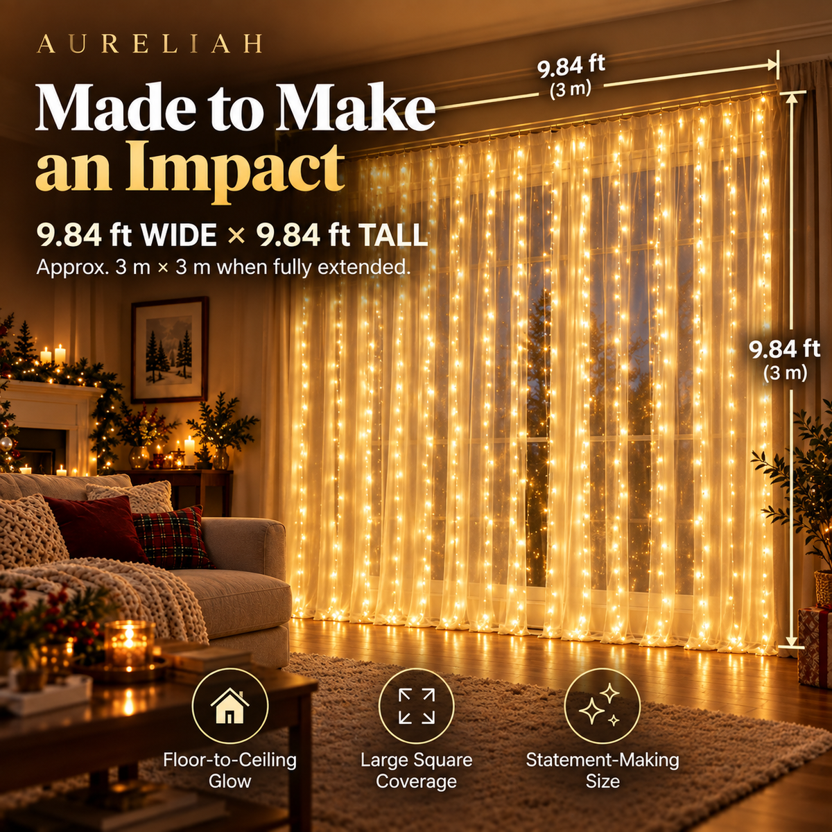 LED Curtain Lights for a Cozy Christmas